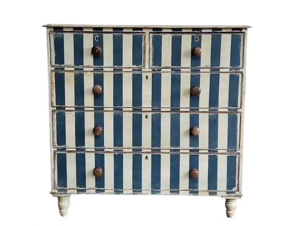 CÔTE D’AZUR STRIPE COLLECTION - NAVY BLUE & WHITE | Drawer Chest