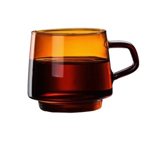 Mchen - Handcrafted & Blown Glass Mug & Saucer
