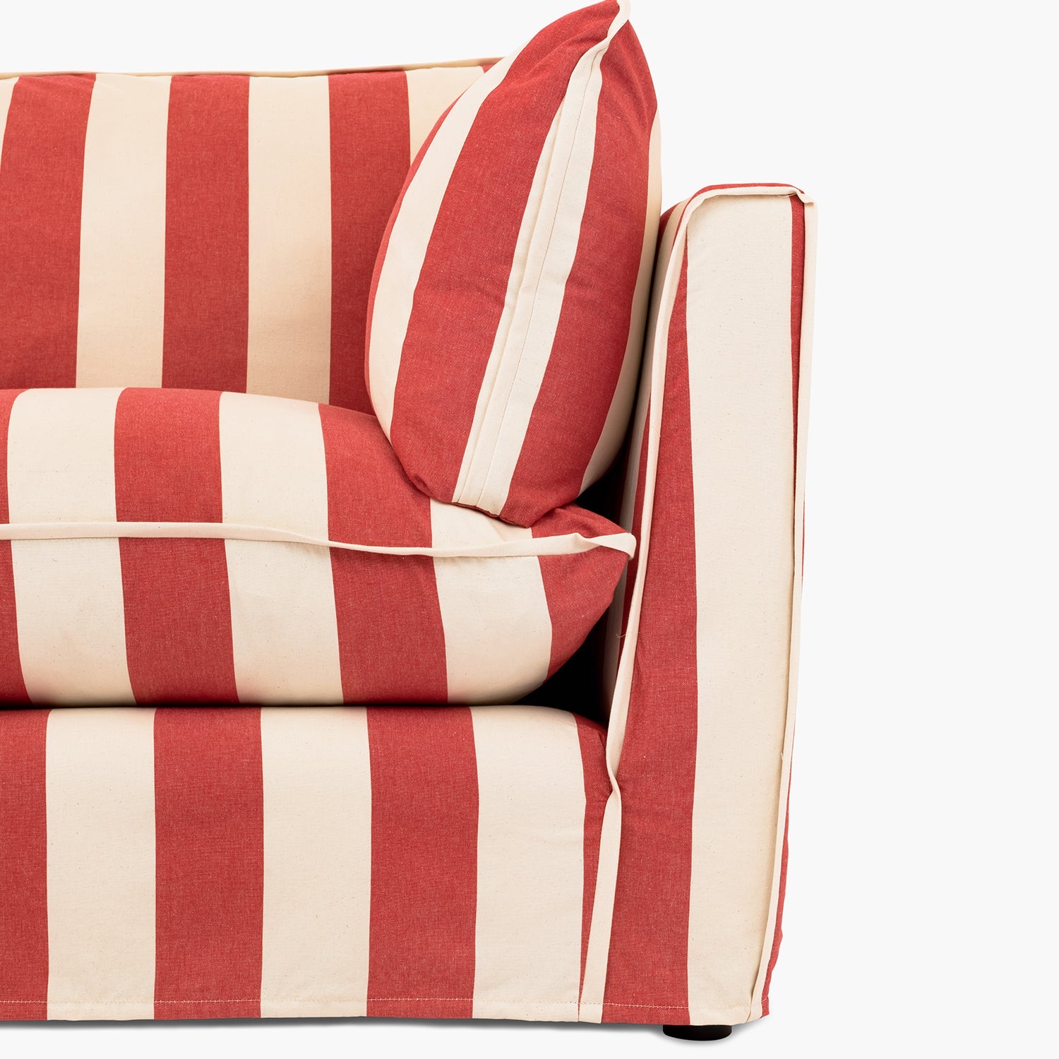 Striped Linen Rouge & Cream | Sofa {2 Seat} - Image 2