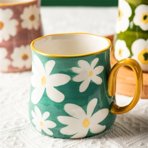 DASIES - HAND PAINTED ARTISANAL TURQUOISE BLUE | Large Mug {480ml}