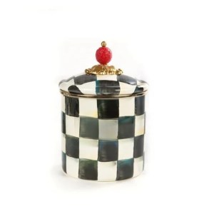 Enamel Black & White Chequered | Jar