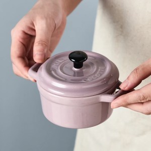 CERAMIC MINI DOUBLE HANDLE CROCK POT | Crockery {200ml with lid}