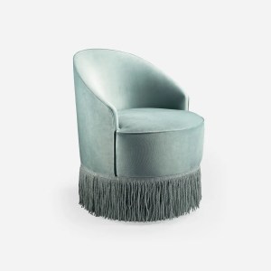 ATELIER VELOURS FRANGE - BABY BLUE | Tub Chair