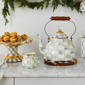 2.5 Quart Chequered Enamel Vintage | Stove-Top Kettle