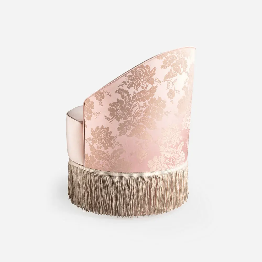 ATELIER VELOURS FRANGE - BLUSH PINK | Tub Chair - Image 2