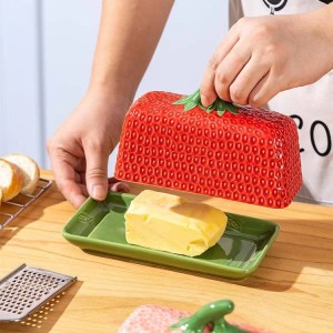 VERDANT MARKET COLLECTION - STRAWBERRY CERAMIC PINK | Butter Dish {With Lid} - Image 10