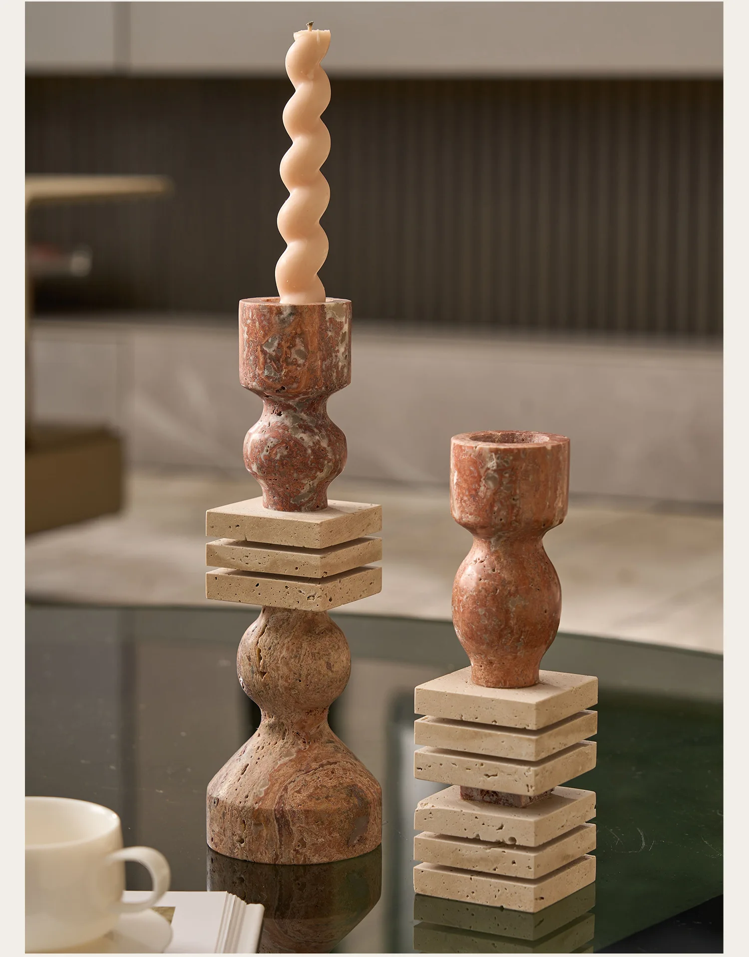 Travertine Plynth | Candle Holder - Image 7