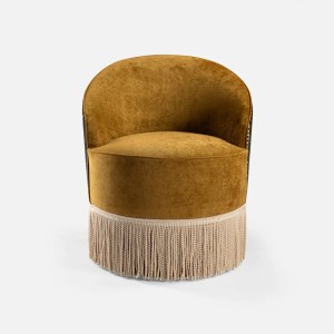 Betty Velvet Fringe Club Lounge Chair | Armchair