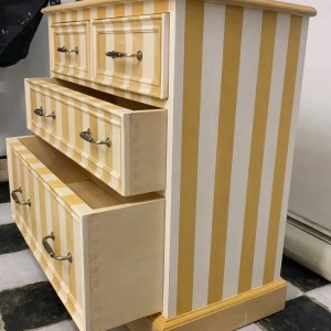 CÔTE D’AZUR STRIPE COLLECTION - MUSTARD YELLOW & WHITE | Drawer Chest - Image 6