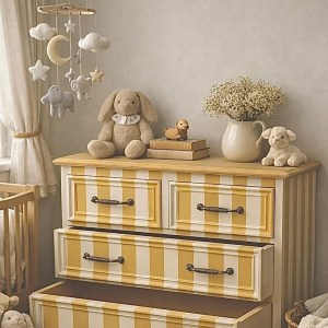 CÔTE D’AZUR STRIPE COLLECTION - MUSTARD YELLOW & WHITE | Drawer Chest