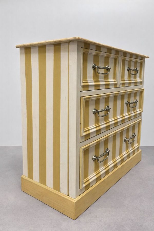 CÔTE D’AZUR STRIPE COLLECTION - MUSTARD YELLOW & WHITE | Drawer Chest