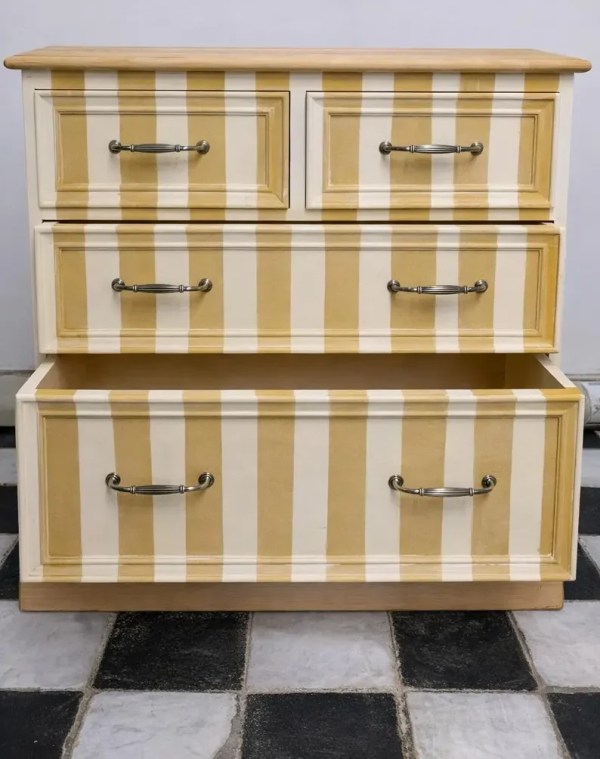 CÔTE D’AZUR STRIPE COLLECTION - MUSTARD YELLOW & WHITE | Drawer Chest