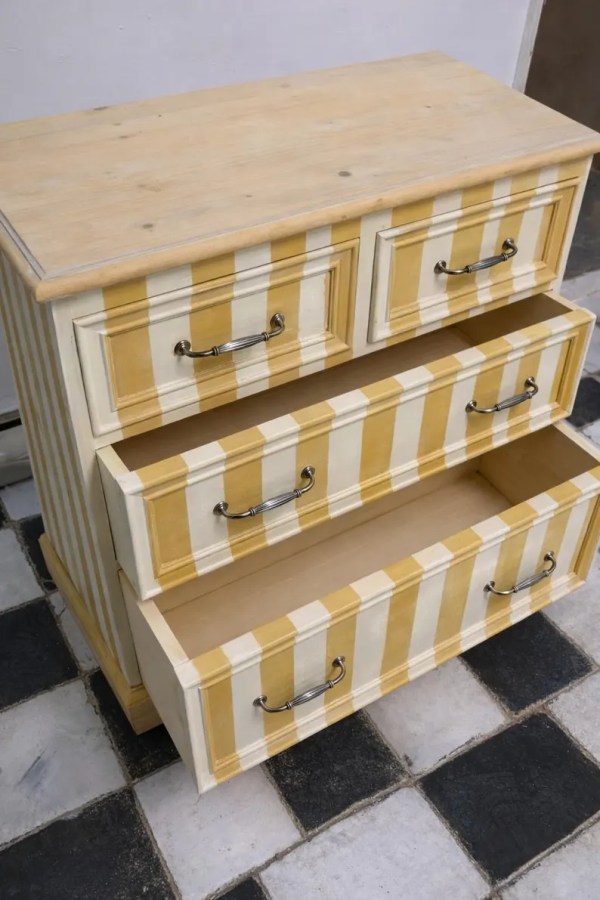 CÔTE D’AZUR STRIPE COLLECTION - MUSTARD YELLOW & WHITE | Drawer Chest