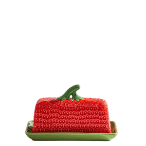 VERDANT MARKET COLLECTION - STRAWBERRY CERAMIC RED | Butter Dish {With Lid}