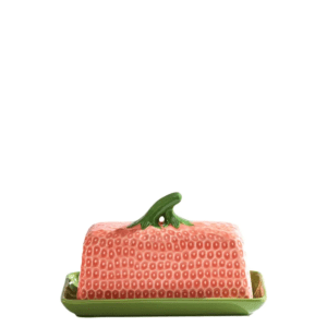 VERDANT MARKET COLLECTION - STRAWBERRY CERAMIC PINK | Butter Dish {With Lid}