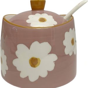 DAISIES - HAND PAINTED CERAMIC ARTISANAL GREEN | Basin Jar & Lid {250ml} - Image 9
